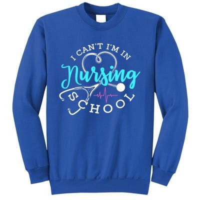 I Cant Im In Nursing School Funny Nurse Graduation Meaningful Gift Tall Sweatshirt