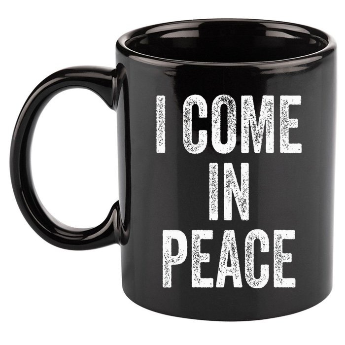 I COME IN PEACE  I'M PEACE Funny Couple's Matching 11oz C Handle Ceramic Mug