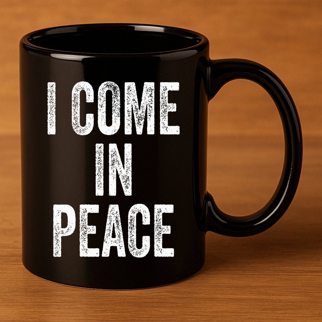I COME IN PEACE  I'M PEACE Funny Couple's Matching 11oz C Handle Ceramic Mug