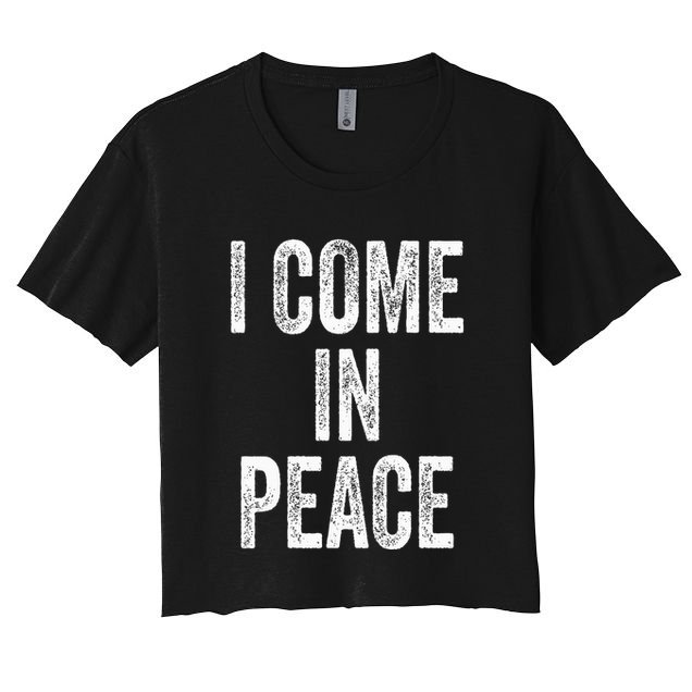 I COME IN PEACE  I'M PEACE Funny Couple's Matching Crop Top