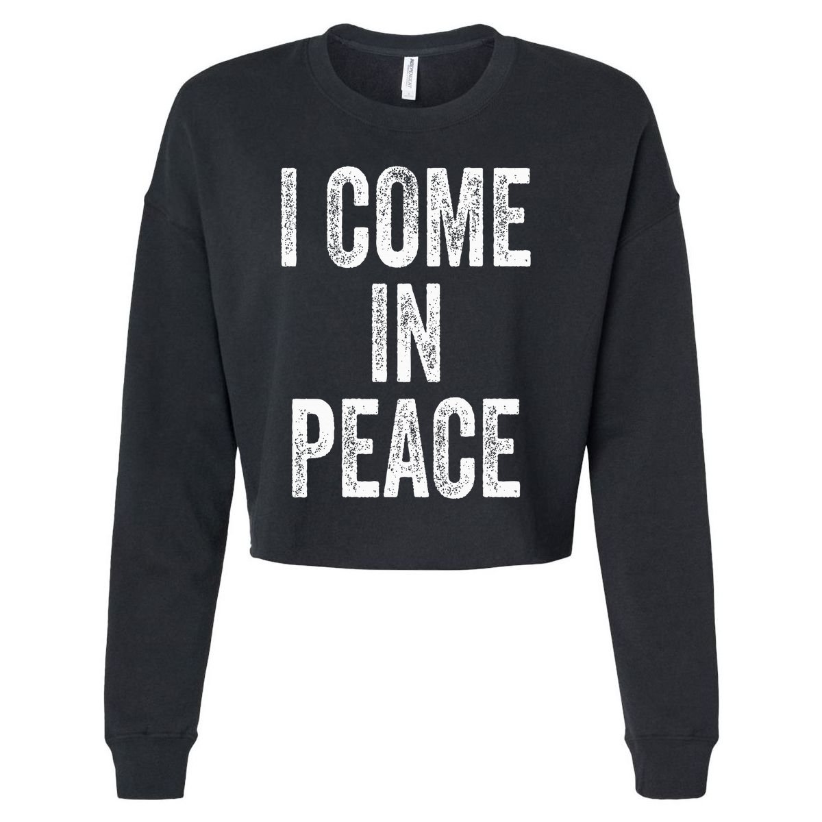 I COME IN PEACE  I'M PEACE Funny Couple's Matching Cropped Pullover Crew