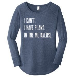 I Can't I Have Plans In The Metaverse Funny Gamer Vr Player Cute Gift Women's Perfect Tri Tunic Long Sleeve Shirt