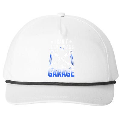 I Can't I Have Plans In The Garage Tools Car Mechanic Hobby Gift Snapback Five-Panel Rope Hat