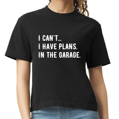 I Cant I Have Plans In The Garage Comfort Colors Boxy T-Shirt