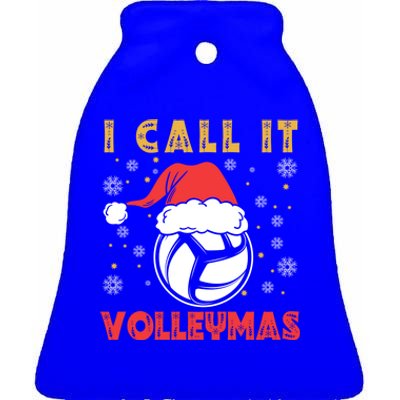 I Call It Volleymas Sport Lover Merry Xmas Christmas Day Gift Ceramic Bell Ornament