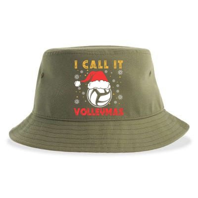 I Call It Volleymas Sport Lover Merry Xmas Christmas Day Gift Sustainable Bucket Hat