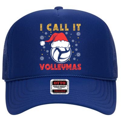 I Call It Volleymas Sport Lover Merry Xmas Christmas Day Gift High Crown Mesh Back Trucker Hat