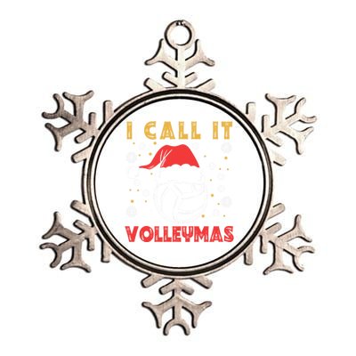 I Call It Volleymas Sport Lover Merry Xmas Christmas Day Gift Metallic Star Ornament