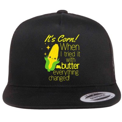 Its Corn It Has The Juice Corn Costume Funny Flat Bill Trucker Hat