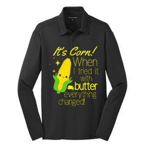 Its Corn It Has The Juice Corn Costume Funny Silk Touch Performance Long Sleeve Polo