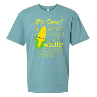 Its Corn It Has The Juice Corn Costume Funny Sueded Cloud Jersey T-Shirt