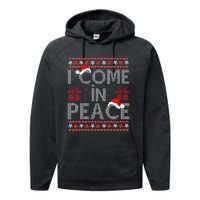 I Come In Peace IM Peace Matching Ugly Christmas Sweater Performance Fleece Hoodie