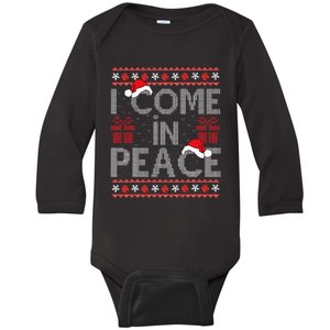 I Come In Peace IM Peace Matching Ugly Christmas Sweater Baby Long Sleeve Bodysuit