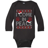 I Come In Peace IM Peace Matching Ugly Christmas Sweater Baby Long Sleeve Bodysuit