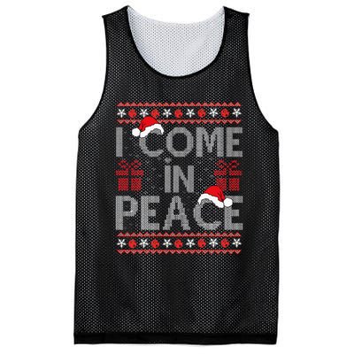 I Come In Peace IM Peace Matching Ugly Christmas Sweater Mesh Reversible Basketball Jersey Tank