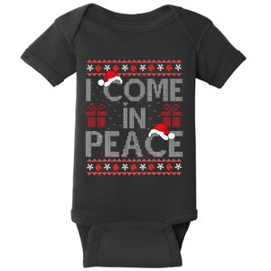 I Come In Peace IM Peace Matching Ugly Christmas Sweater Baby Bodysuit