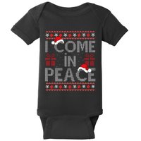 I Come In Peace IM Peace Matching Ugly Christmas Sweater Baby Bodysuit