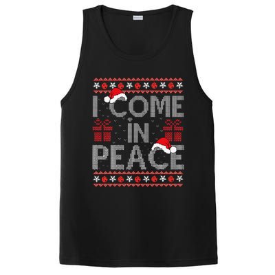 I Come In Peace IM Peace Matching Ugly Christmas Sweater PosiCharge Competitor Tank