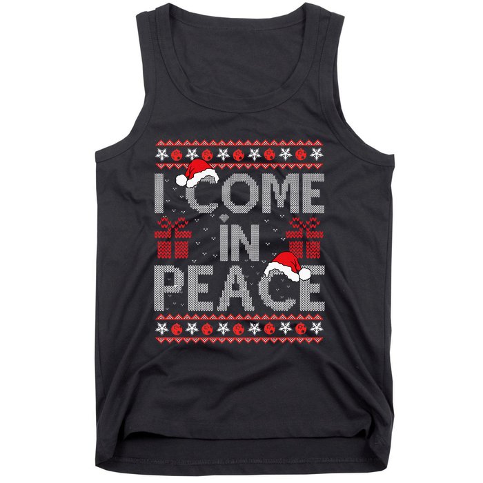 I Come In Peace IM Peace Matching Ugly Christmas Sweater Tank Top