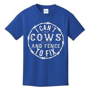 I CanT I Have Cows To Feed And Fence To Fix Farmer Farming Kids T-Shirt