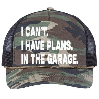 I Cant I Have Plans In The Garage Mechanic Saying Gift Retro Rope Trucker Hat Cap