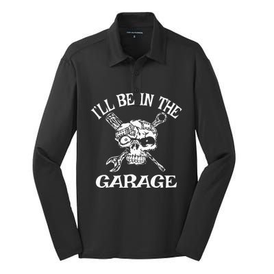 I Can't I Have Plans In The Garage Funny Car Mechanic Silk Touch Performance Long Sleeve Polo