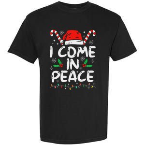 I Come In Peace Matching Peace Couples Santa Hat Christmas Garment-Dyed Heavyweight T-Shirt