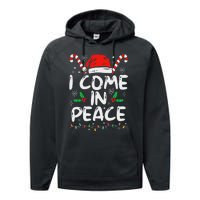 I Come In Peace Matching Peace Couples Santa Hat Christmas Performance Fleece Hoodie