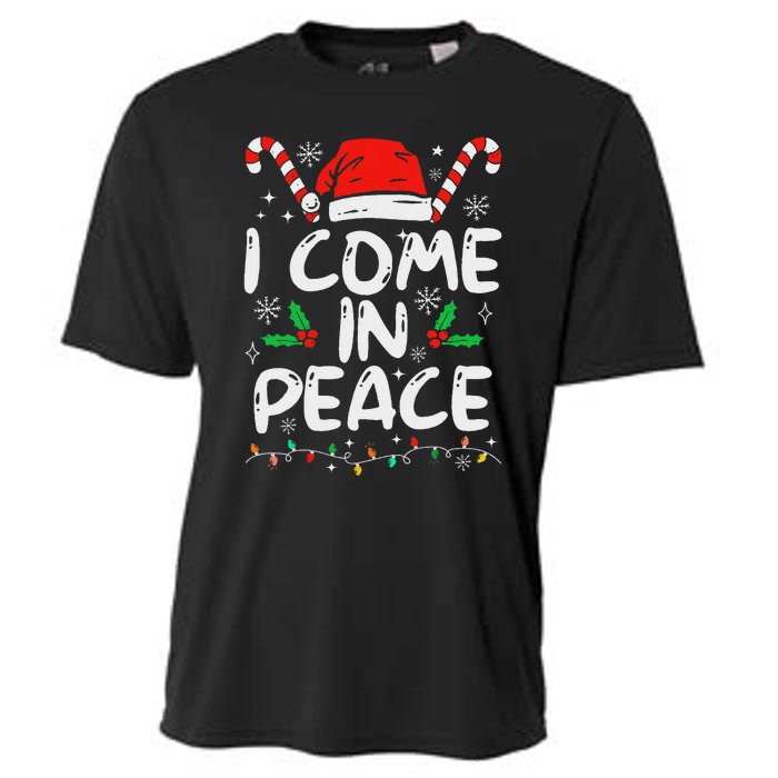 I Come In Peace Matching Peace Couples Santa Hat Christmas Cooling Performance Crew T-Shirt