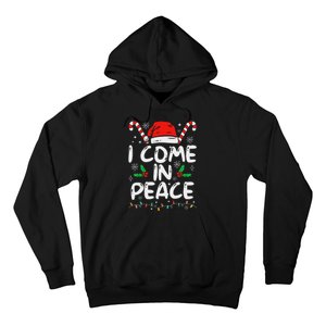 I Come In Peace Matching Peace Couples Santa Hat Christmas Hoodie