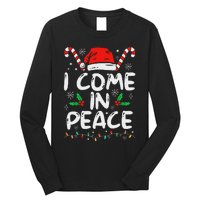 I Come In Peace Matching Peace Couples Santa Hat Christmas Long Sleeve Shirt