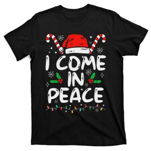 I Come In Peace Matching Peace Couples Santa Hat Christmas T-Shirt