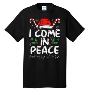 I Come In Peace Matching Peace Couples Santa Hat Christmas Tall T-Shirt