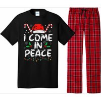 I Come In Peace Matching Peace Couples Santa Hat Christmas Pajama Set