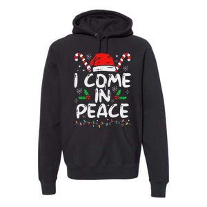 I Come In Peace Matching Peace Couples Santa Hat Christmas Premium Hoodie