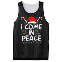 I Come In Peace Matching Peace Couples Santa Hat Christmas Mesh Reversible Basketball Jersey Tank