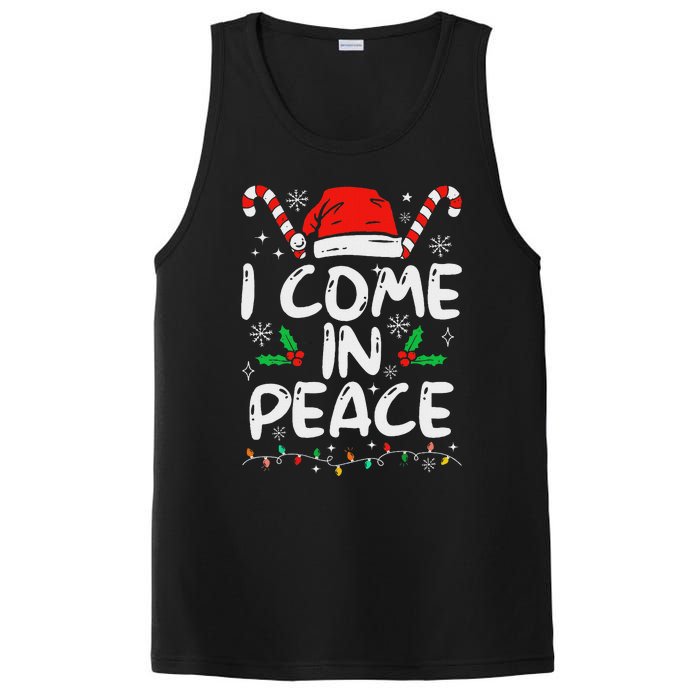 I Come In Peace Matching Peace Couples Santa Hat Christmas PosiCharge Competitor Tank