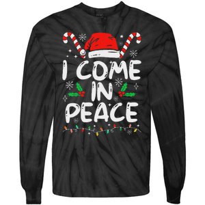 I Come In Peace Matching Peace Couples Santa Hat Christmas Tie-Dye Long Sleeve Shirt