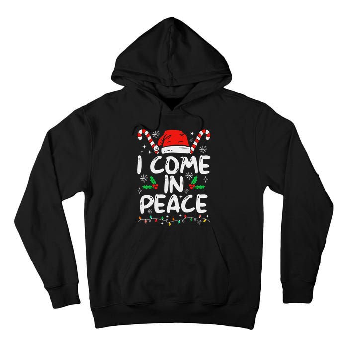 I Come In Peace Matching Peace Couples Santa Hat Christmas Tall Hoodie