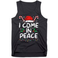 I Come In Peace Matching Peace Couples Santa Hat Christmas Tank Top