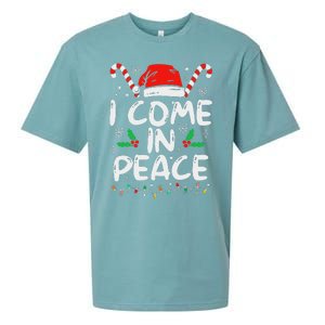 I Come In Peace Matching Peace Couples Santa Hat Christmas Sueded Cloud Jersey T-Shirt