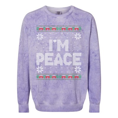 I Come In Peace IM Peace Matching Ugly Christmas Sweater Colorblast Crewneck Sweatshirt