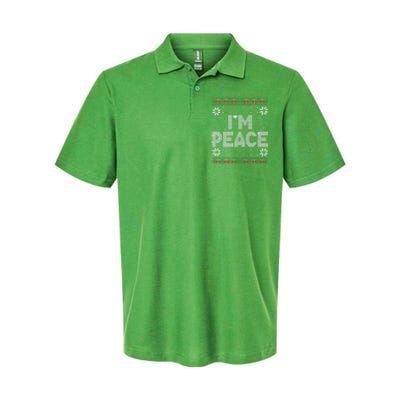 I Come In Peace IM Peace Matching Ugly Christmas Sweater Softstyle Adult Sport Polo