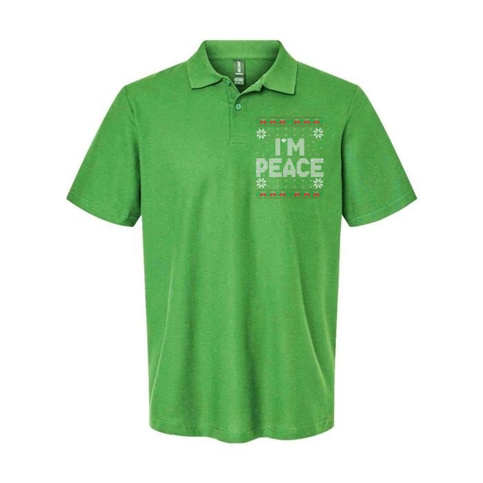 I Come In Peace IM Peace Matching Ugly Christmas Sweater Softstyle Adult Sport Polo