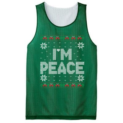 I Come In Peace IM Peace Matching Ugly Christmas Sweater Mesh Reversible Basketball Jersey Tank