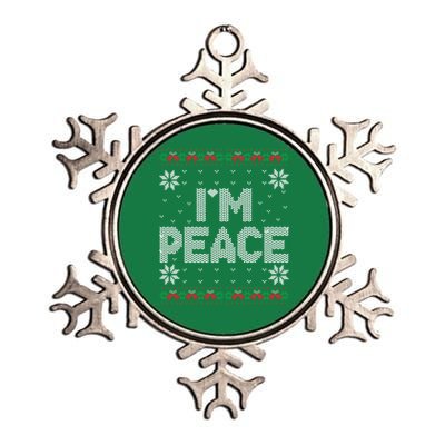 I Come In Peace IM Peace Matching Ugly Christmas Sweater Metallic Star Ornament