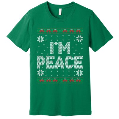 I Come In Peace IM Peace Matching Ugly Christmas Sweater Premium T-Shirt