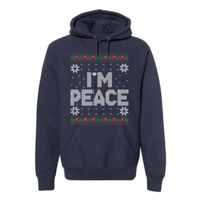 I Come In Peace IM Peace Matching Ugly Christmas Sweater Premium Hoodie