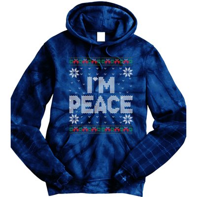 I Come In Peace IM Peace Matching Ugly Christmas Sweater Tie Dye Hoodie