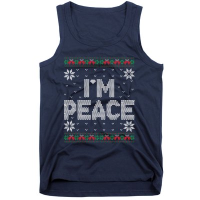 I Come In Peace IM Peace Matching Ugly Christmas Sweater Tank Top